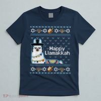 Funny Ugly Hanukkah Sweater, Llama Llamakkah T-Shirt thumb 5