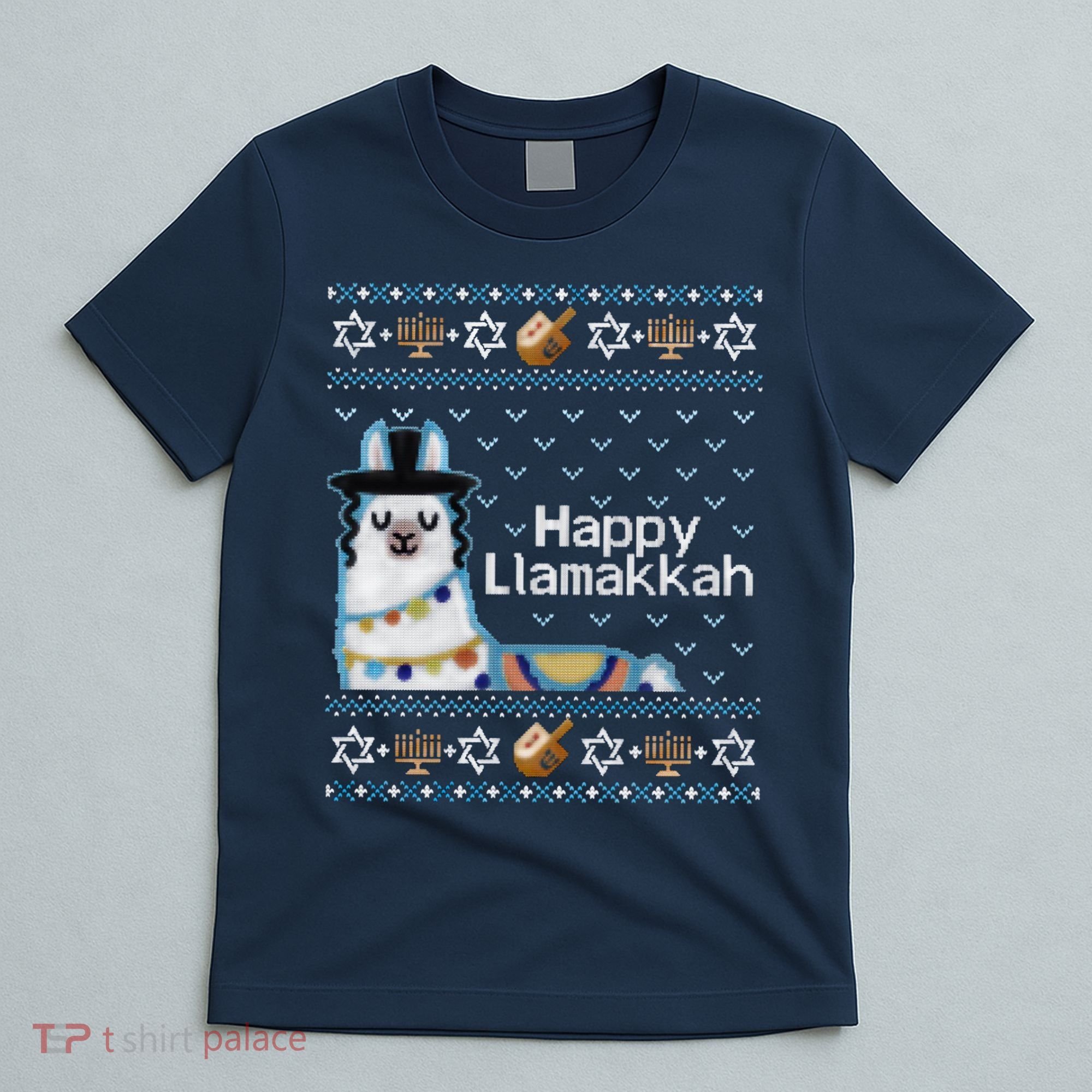 Funny Ugly Hanukkah Sweater, Llama Llamakkah T-Shirt