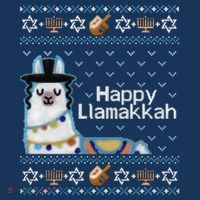 Funny Ugly Hanukkah Sweater, Llama Llamakkah Coaster thumb 2