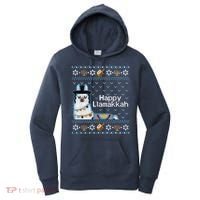 Funny Ugly Hanukkah Sweater, Llama Llamakkah Women's Hoodie thumb 0