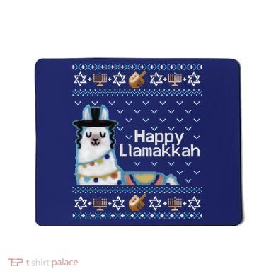 Funny Ugly Hanukkah Sweater, Llama Llamakkah Mousepad