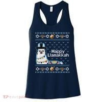 Funny Ugly Hanukkah Sweater, Llama Llamakkah Women's Tank Top thumb 0