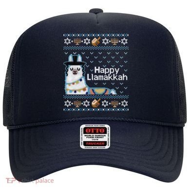 Funny Ugly Hanukkah Sweater, Llama Llamakkah Hat