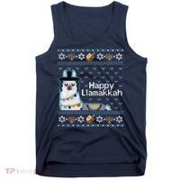Funny Ugly Hanukkah Sweater, Llama Llamakkah Tank Top thumb 0