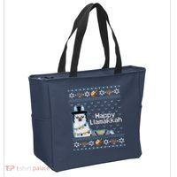 Funny Ugly Hanukkah Sweater, Llama Llamakkah Tote Bag thumb 2