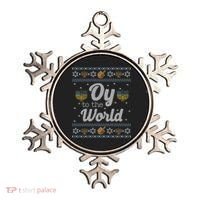 Funny Ugly Hanukkah Sweater Oy To The World Gift Ornament thumb 0