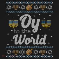 Funny Ugly Hanukkah Sweater Oy To The World Gift Ornament thumb 1