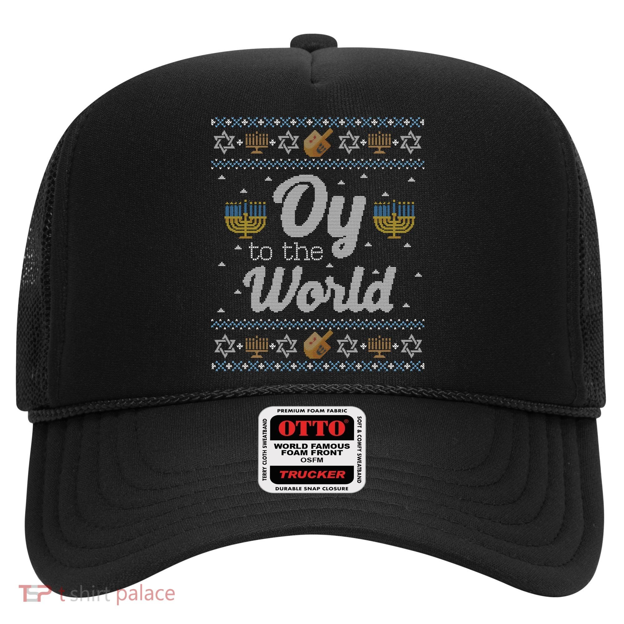 Funny Ugly Hanukkah Sweater Oy To The World Gift Hat