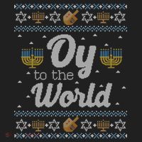 Funny Ugly Hanukkah Sweater Oy To The World Gift Hat thumb 2