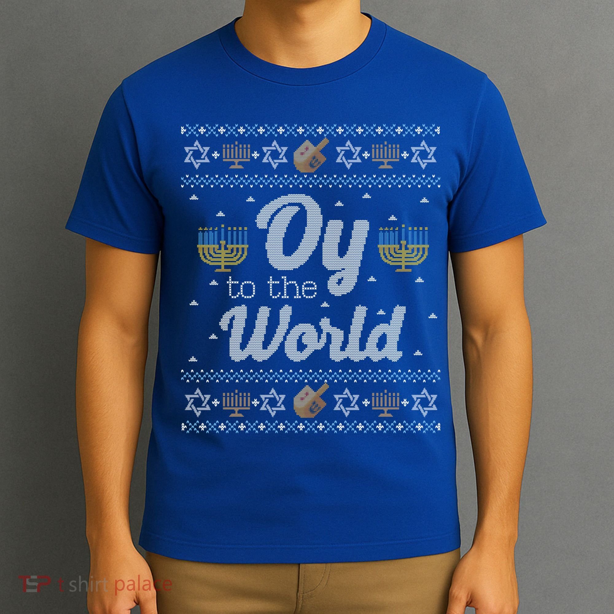 Funny Ugly Hanukkah Sweater Oy To The World Gift T-Shirt