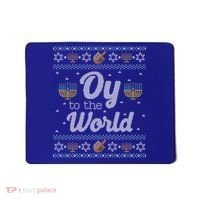 Funny Ugly Hanukkah Sweater Oy To The World Gift Mousepad thumb 0