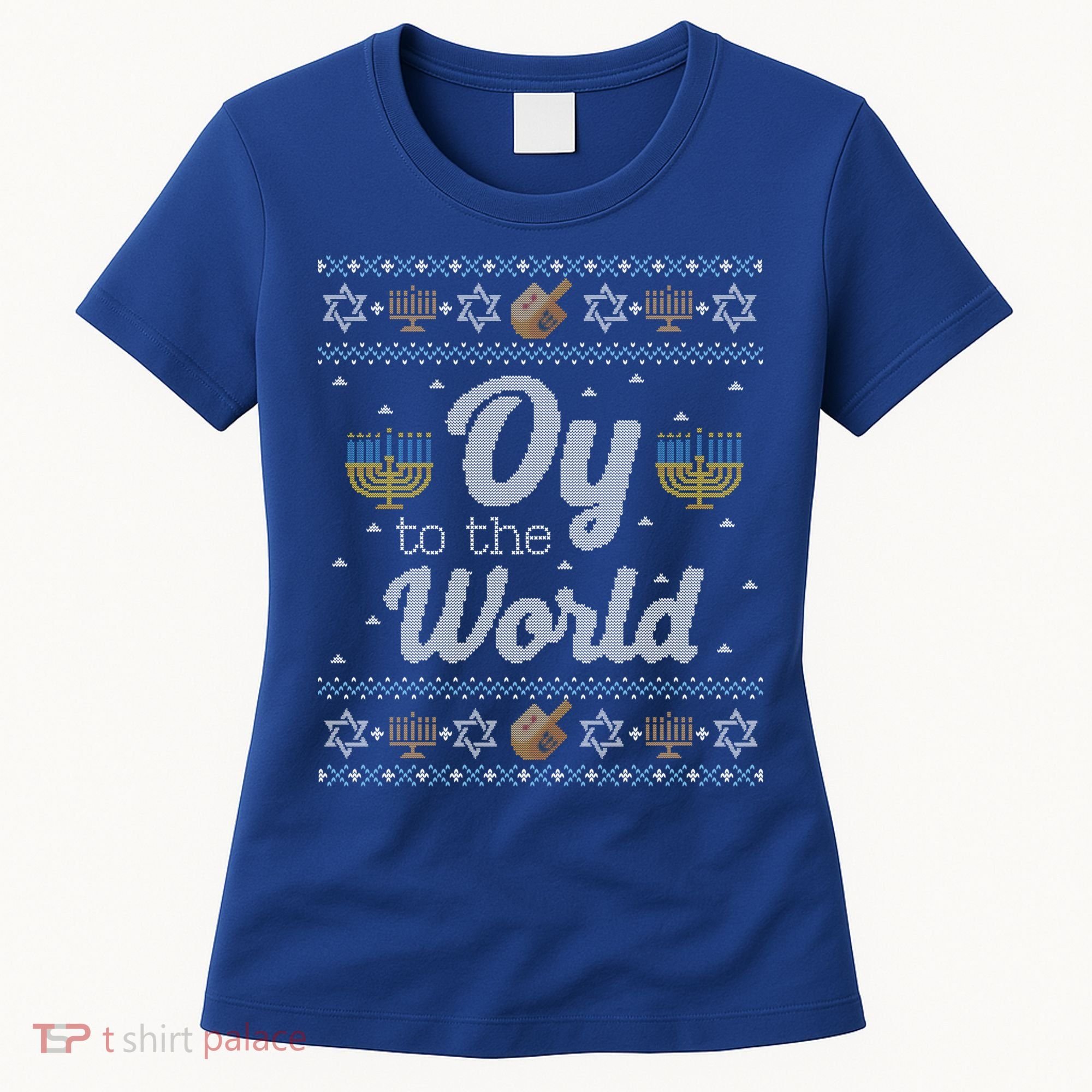Funny Ugly Hanukkah Sweater Oy To The World Gift Women's T-Shirt