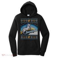 Funny Ugly Hanukkah Sweater Unicorn Jewnicorn Gift Women's Hoodie thumb 0