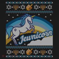Funny Ugly Hanukkah Sweater Unicorn Jewnicorn Gift Women's Hoodie thumb 2