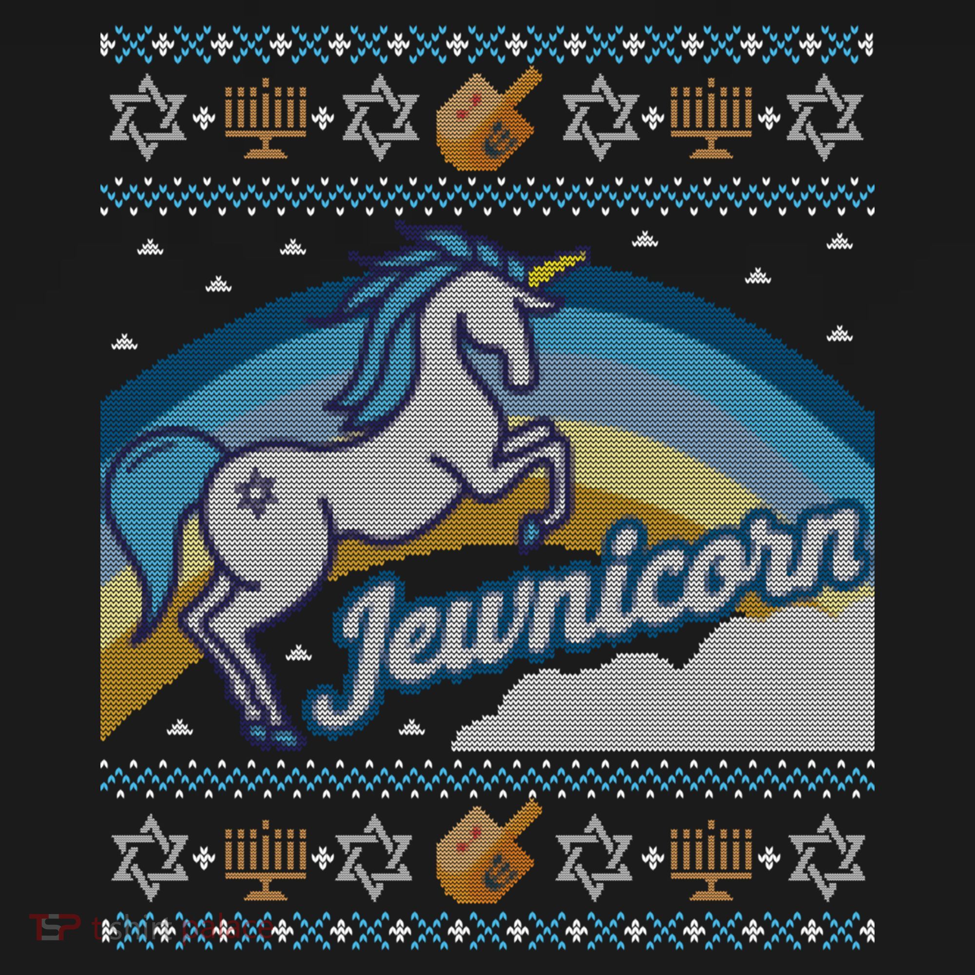 Funny Ugly Hanukkah Sweater Unicorn Jewnicorn Gift Women's Hoodie