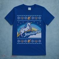 Funny Ugly Hanukkah Sweater Unicorn Jewnicorn Gift T-Shirt thumb 5
