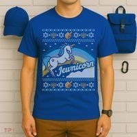 Funny Ugly Hanukkah Sweater Unicorn Jewnicorn Gift T-Shirt thumb 6