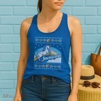 Funny Ugly Hanukkah Sweater Unicorn Jewnicorn Gift Women's Tank Top thumb 2