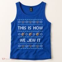 Funny Ugly Hanukkah Sweater This Is How We Jew It Tank Top thumb 2
