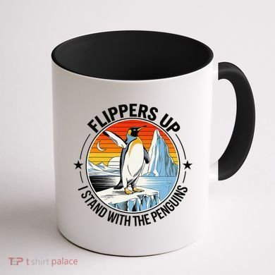 Flippers Up I Stand With The Penguins Arctic Pride Fan Coffee Mug back