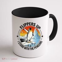 Flippers Up I Stand With The Penguins Arctic Pride Fan Coffee Mug thumb 1