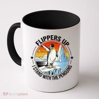 Flippers Up I Stand With The Penguins Arctic Pride Fan Coffee Mug thumb 0