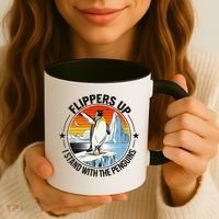 Flippers Up I Stand With The Penguins Arctic Pride Fan Coffee Mug thumb 3