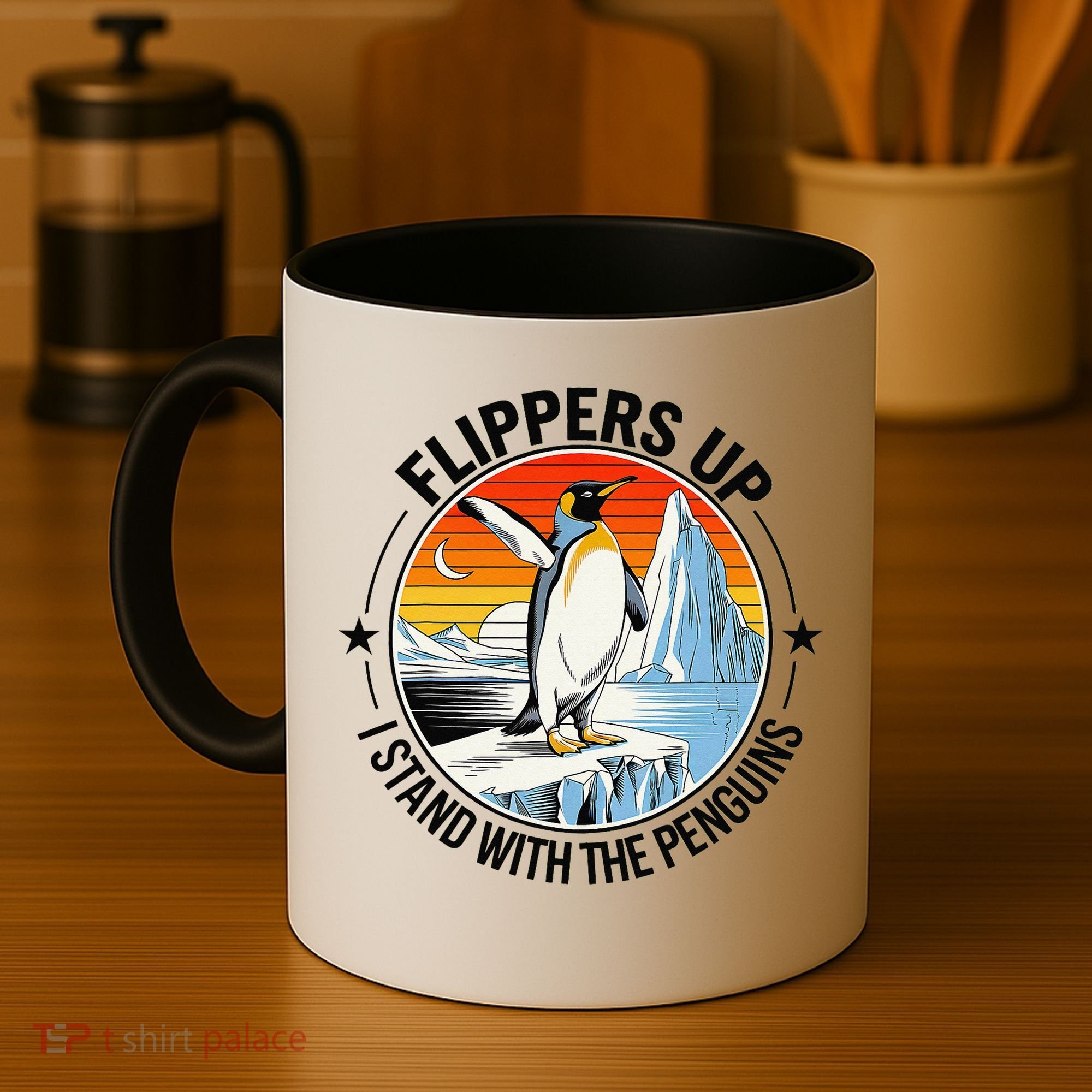 Flippers Up I Stand With The Penguins Arctic Pride Fan Coffee Mug