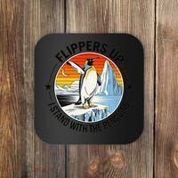 Flippers Up I Stand With The Penguins Arctic Pride Fan Coaster thumb 0