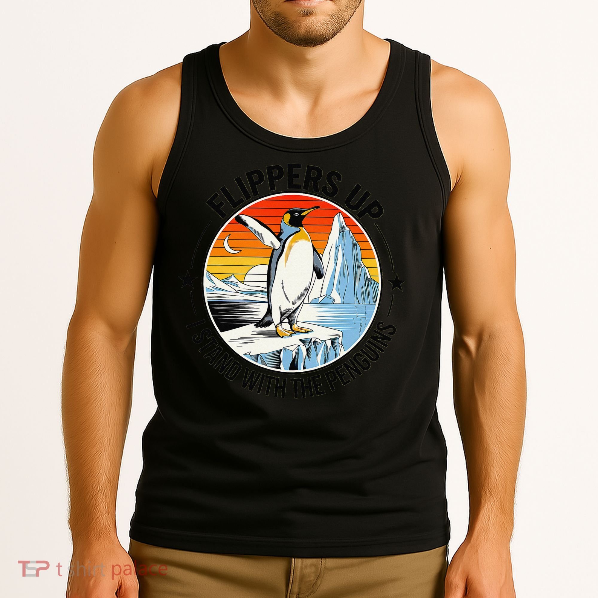 Flippers Up I Stand With The Penguins Arctic Pride Fan Tank Top