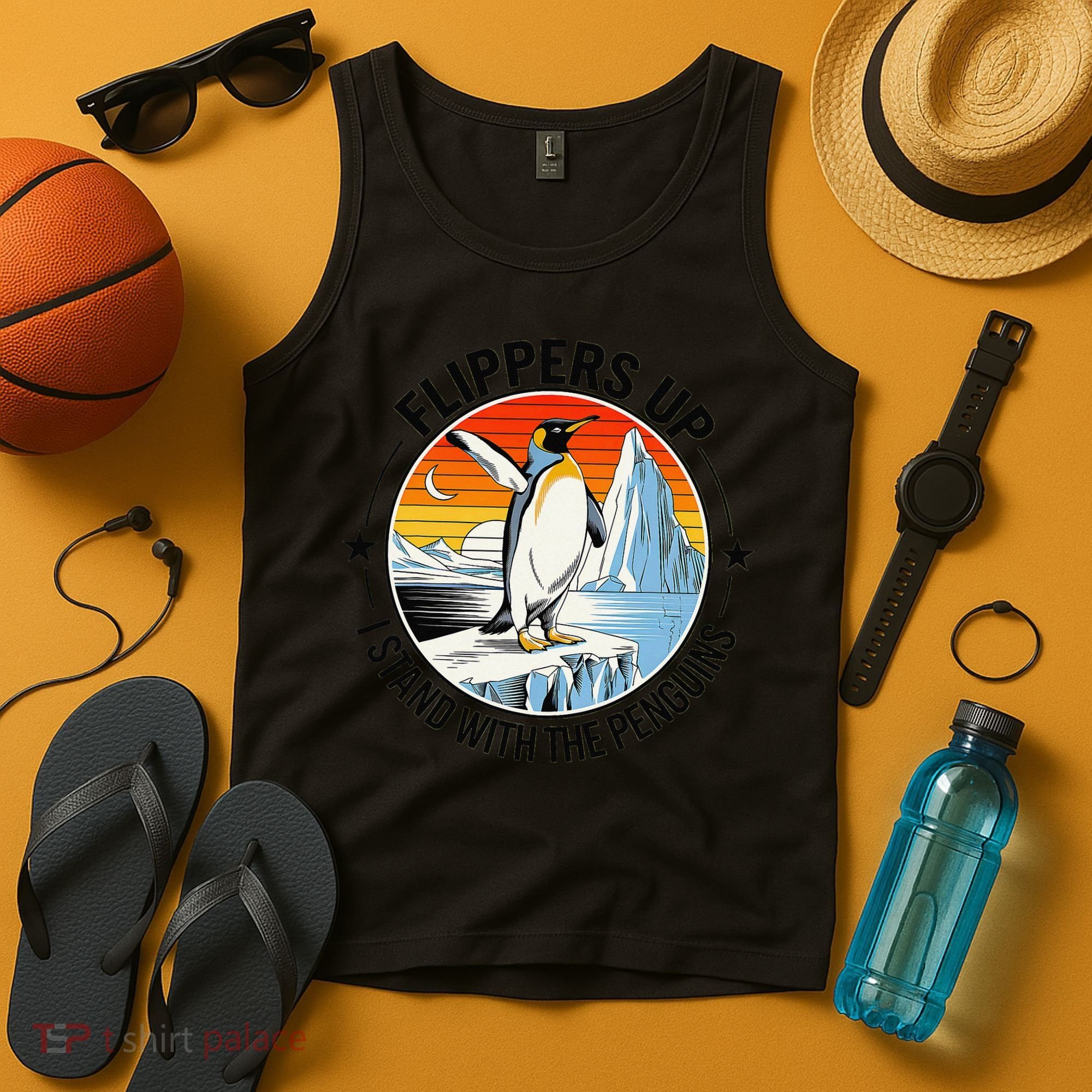 Flippers Up I Stand With The Penguins Arctic Pride Fan Tank Top