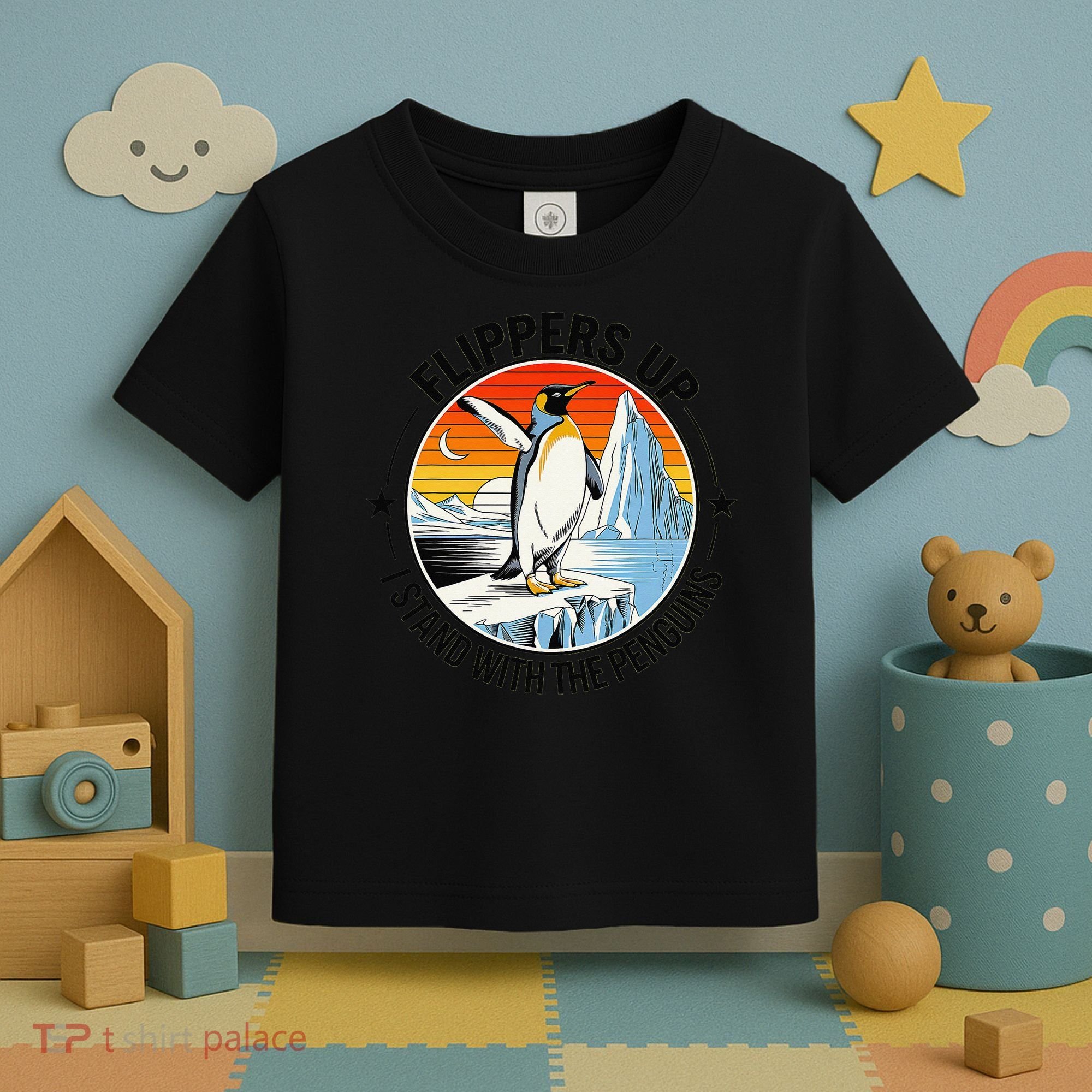 Flippers Up I Stand With The Penguins Arctic Pride Fan Toddler T-Shirt