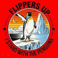 Flippers Up I Stand With The Penguins Arctic Pride Fan Santa Hat thumb 1