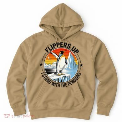 Flippers Up I Stand With The Penguins Arctic Pride Fan Hoodie