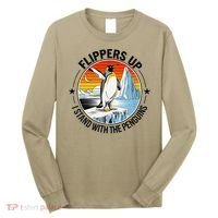 Flippers Up I Stand With The Penguins Arctic Pride Fan Long Sleeve Shirt thumb 0