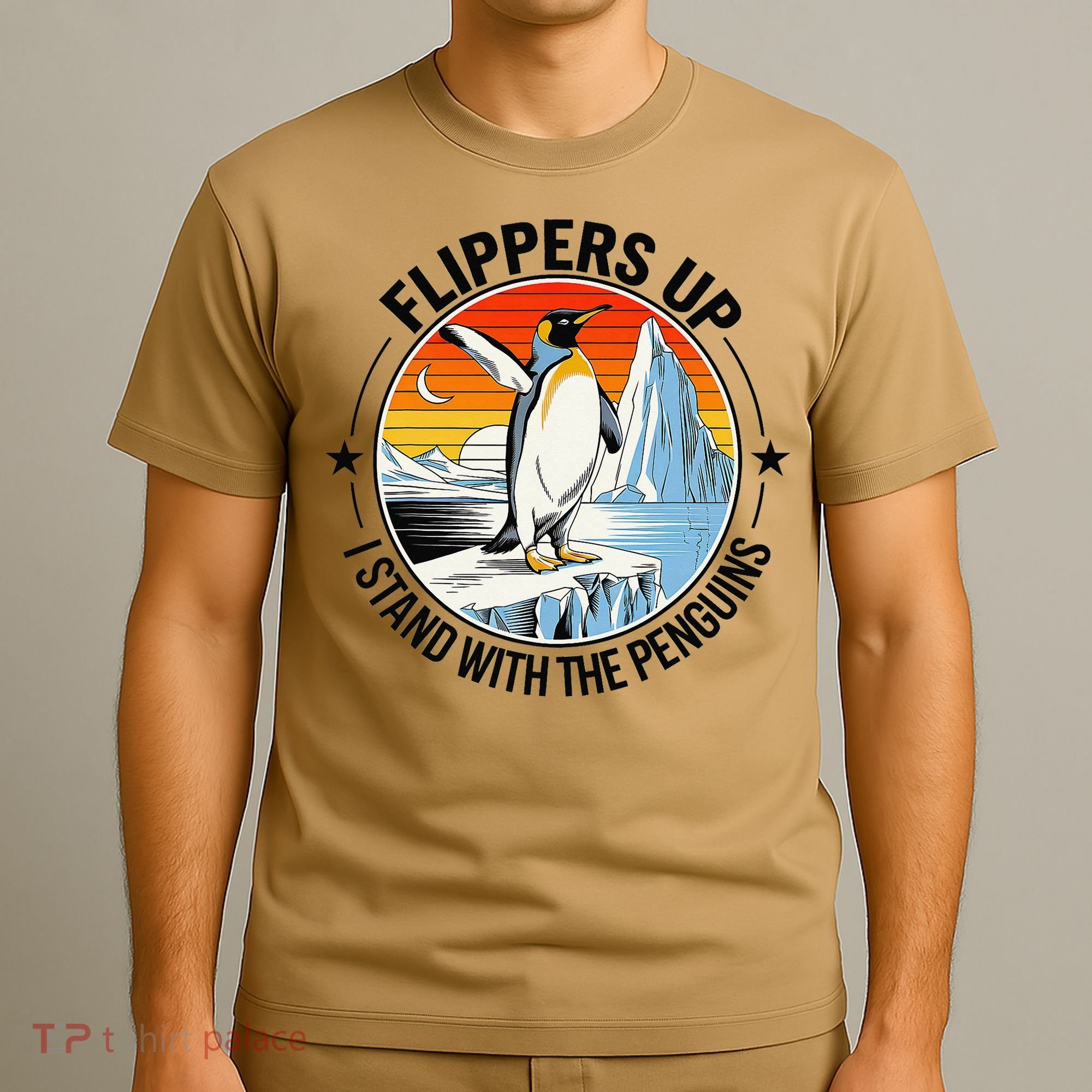 Flippers Up I Stand With The Penguins Arctic Pride Fan T-Shirt