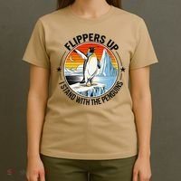 Flippers Up I Stand With The Penguins Arctic Pride Fan T-Shirt thumb 4