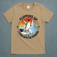 Flippers Up I Stand With The Penguins Arctic Pride Fan T-Shirt thumb 5