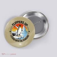 Flippers Up I Stand With The Penguins Arctic Pride Fan Button thumb 0