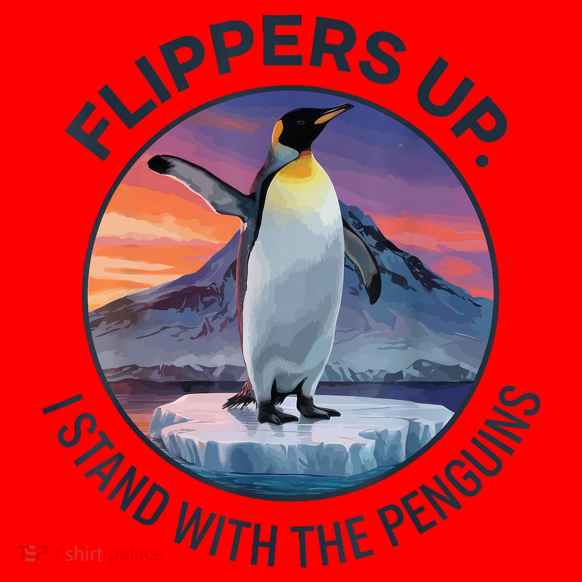 Flippers Up I Stand With The Penguins  Santa Hat