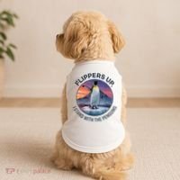 Flippers Up I Stand With The Penguins  Doggie Tank thumb 2