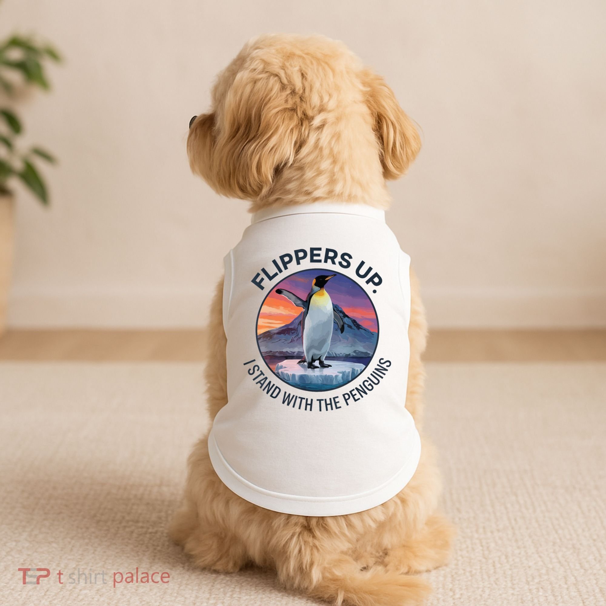 Flippers Up I Stand With The Penguins  Doggie Tank