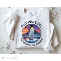 Flippers Up I Stand With The Penguins  Sweatshirt thumb 2