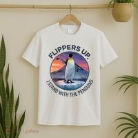 Flippers Up I Stand With The Penguins  T-Shirt thumb 2