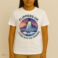 Flippers Up I Stand With The Penguins  T-Shirt thumb 4