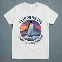 Flippers Up I Stand With The Penguins  T-Shirt thumb 5