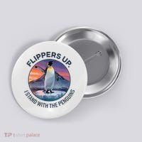 Flippers Up I Stand With The Penguins  Button thumb 0