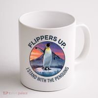 Flippers Up I Stand With The Penguins  Coffee Mug thumb 1