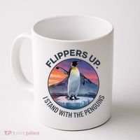 Flippers Up I Stand With The Penguins  Coffee Mug thumb 0