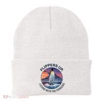 Flippers Up I Stand With The Penguins  Beanie thumb 0